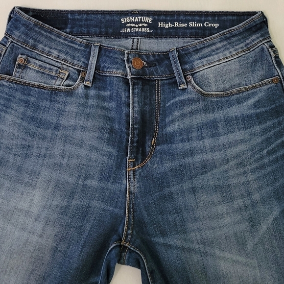 Levi's Signature Womens High Rise Slim Cropped Fit Stretch Denim Jeans Size 27 - Picture 13 of 16
